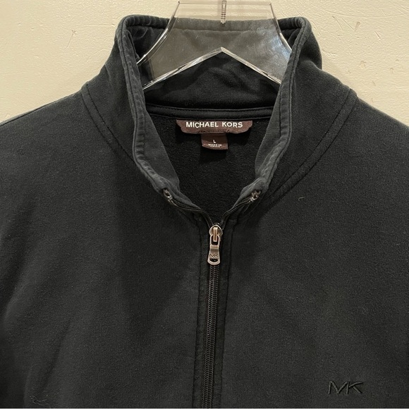 Michael Kors Men’s Full Zip Black Sweater Large - Picture 3 of 9